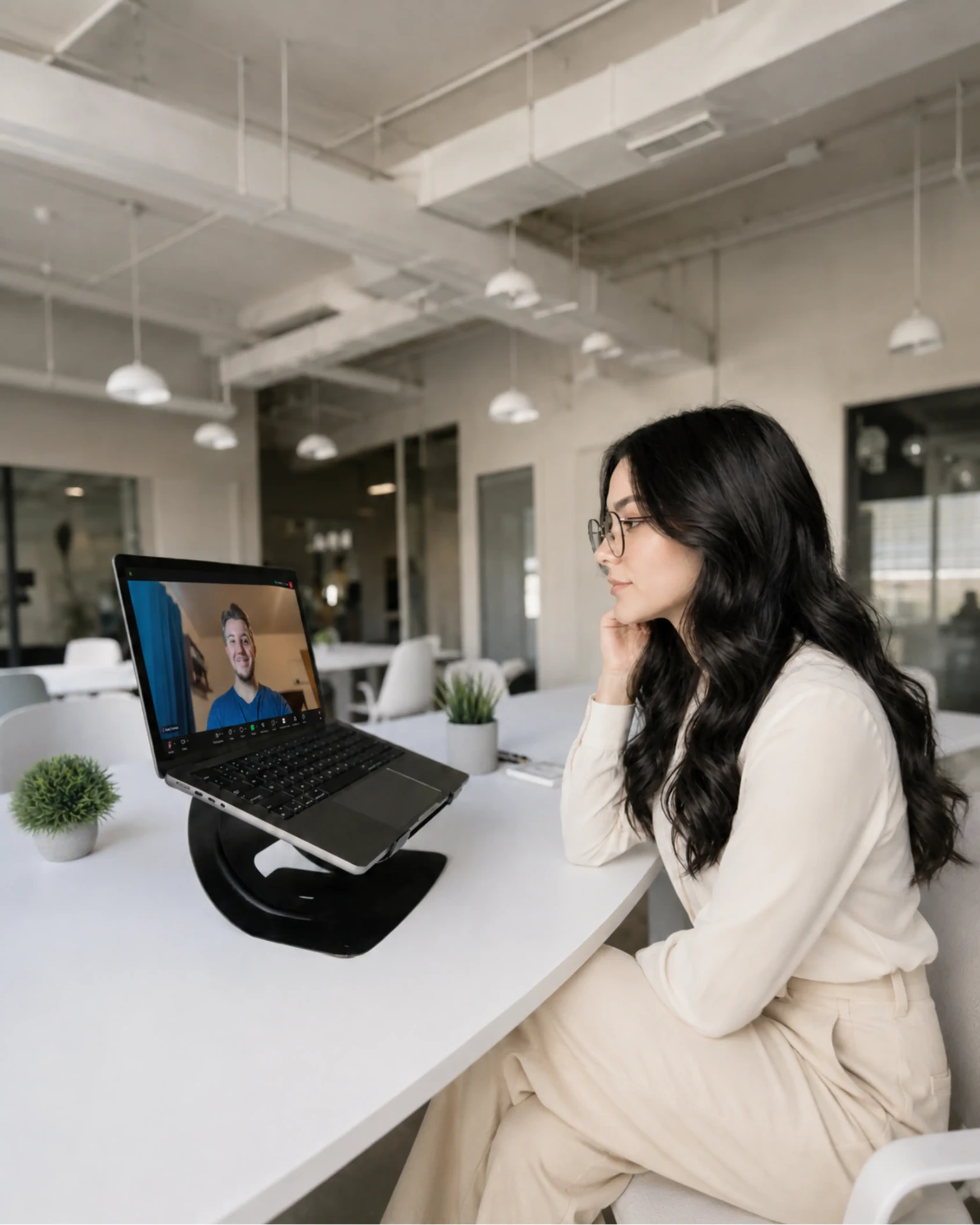 Client on a video consultation call with an Avazona strategist