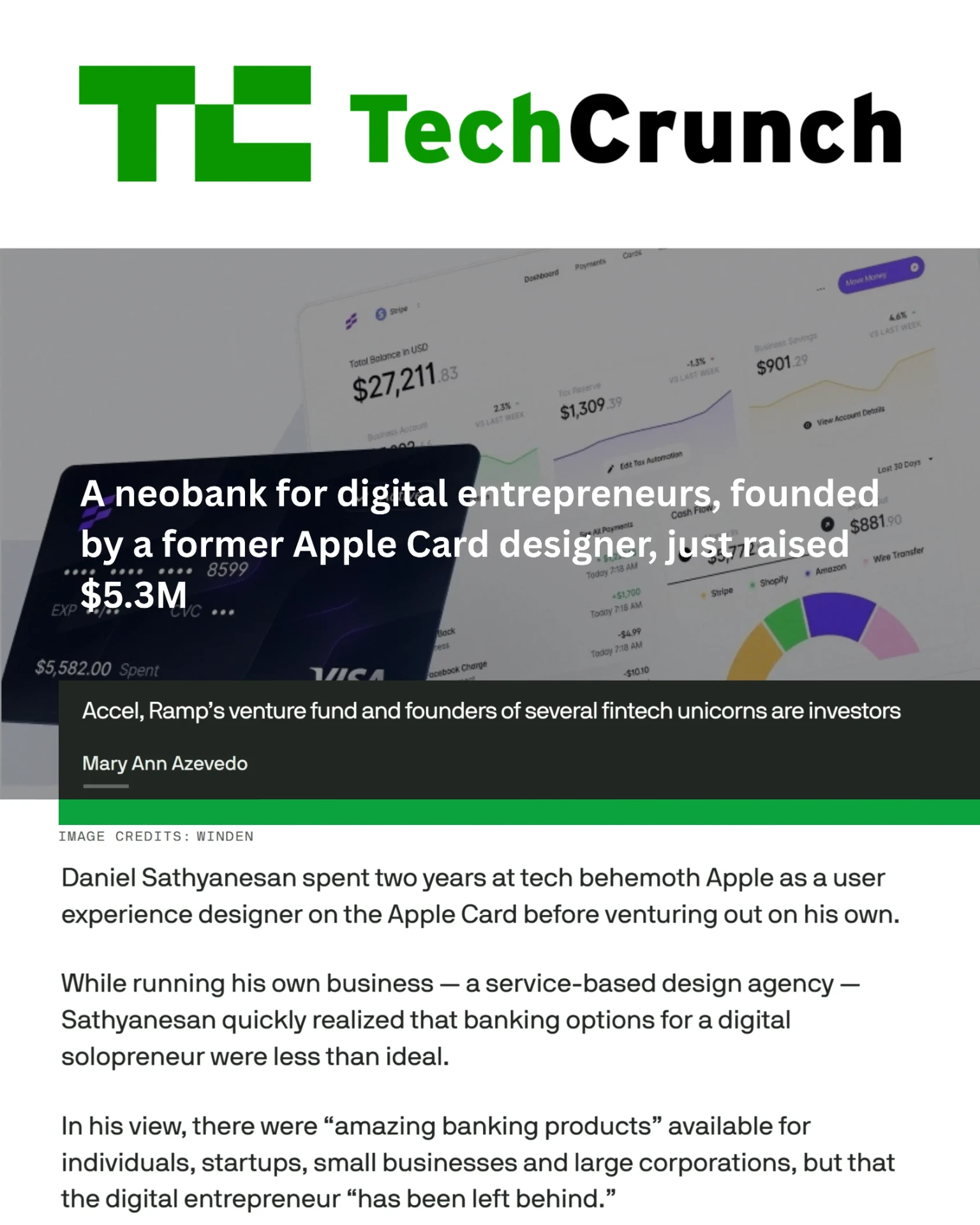 Winden article published by TECHCRUNCH